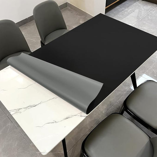 Dining Table Cover for Dining Room Table - Can Be Used On Both Sides Waterproof and Easy to Clean Good Flatness Used for Dining Table(Black+Gray 44x60)