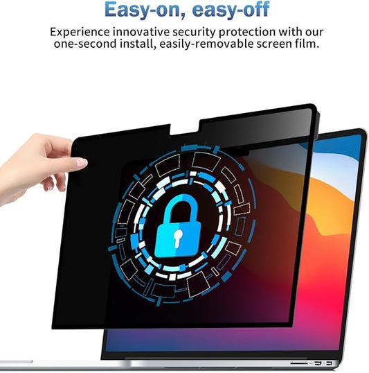 F FORITO Laptop Privacy Screen Protector Compatible with Apple MacBook Air 15.3-inch 2024 2023 Release M3 A3114 M2 A2941, Removable Anti Blue Light Crystal Clear Privacy Screen Filter