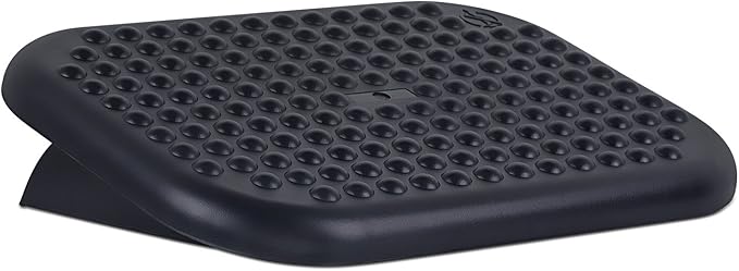 Mount-It! Ergonomic Foot Rest Under Desk | Adjustable Tilt Footrest with Textured Massage Surface | Work Footstool Under Office Desk Foot Support - Black