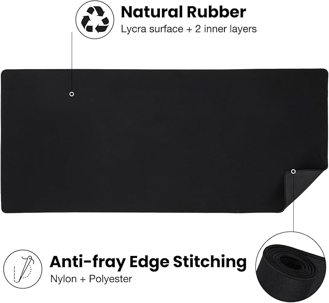 ALOANES Large Gaming Mouse Pad with Non-Slip Rubber Base,Stitched Edge,Desk mat for Laptop,Computer & PC, Wristing Pad for Gamer,Office & Home,Classic Black XL 11.81''x31.50''x0.12''
