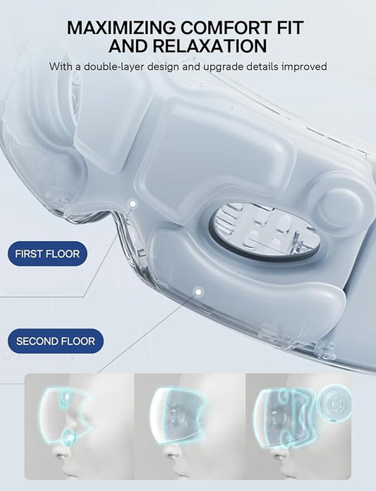 Eye Massager, Gifts for Mom Dad Women Men, Migraine Relief Massager with Compression and Bluetooth, Heated Eye Mask Reduce Eye Strain, Dry Eyes and Improve Sleep, Wedding Birthday Gifts