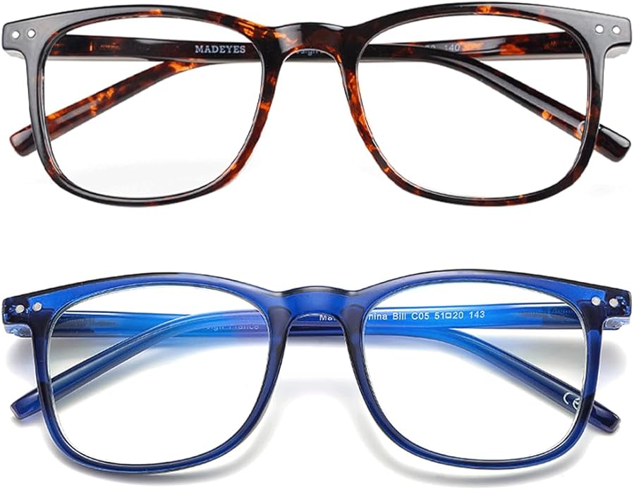 Blue Light Blocking Glasses, Blue Blocker Computer Glasses for Men Women, Anti Glare 400 UV & Eye Strain Fake Square Glasses