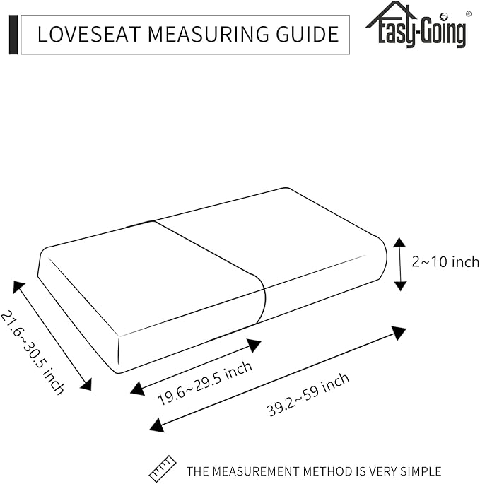 Easy-Going Stretch Individual Loveseat Couch Cushion Cover Sofa Cushion Furniture Protector Sofa slipcover Soft Flexibility with Elastic Bottom (2-Piece Loveseat Cushion Cover, Beige)