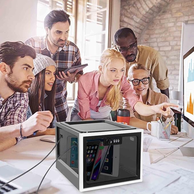 Medicine Lock Box for Safe Medication, Premium Material Lockable Storage Box Locking Organizer Bin with Combination Code for Fridge Food/Snacks/Phone/Tablet Jail/Home/Office Storage Lockers