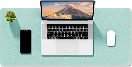 Auhoahsil Felt Desk Mat, Minimalist Large Mouse Pad XL 31.5 x 11.8 in, Desk Matt for Desktop, Keyboard, Laptop, Computer, Office, Work from Home, Gaming, Light Green