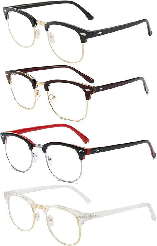 Computer Gaming Blue Light Blocking Glasses Half frame Retro Semi Rimless Clear Lens Glasses Eyewear Men Women