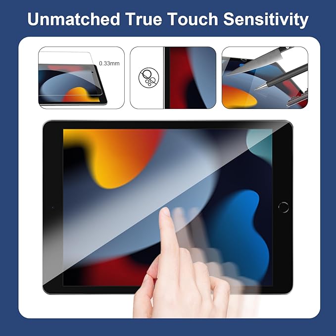 SIBEITU 2 Pack Screen Protector for iPad 9th Generation 2021, iPad 10.2 Inch HD Clear 9H Hardness Tempered Glass Film Compatible with iPad 8th 7th Generation 2020/2019, Scratch Resistent