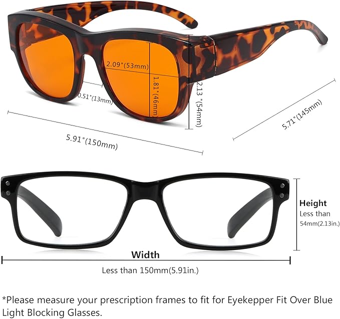 Eyekepper Mens Fit Over Blue Light Blocking Glasses Computer Gaming Eyeglasses for Women