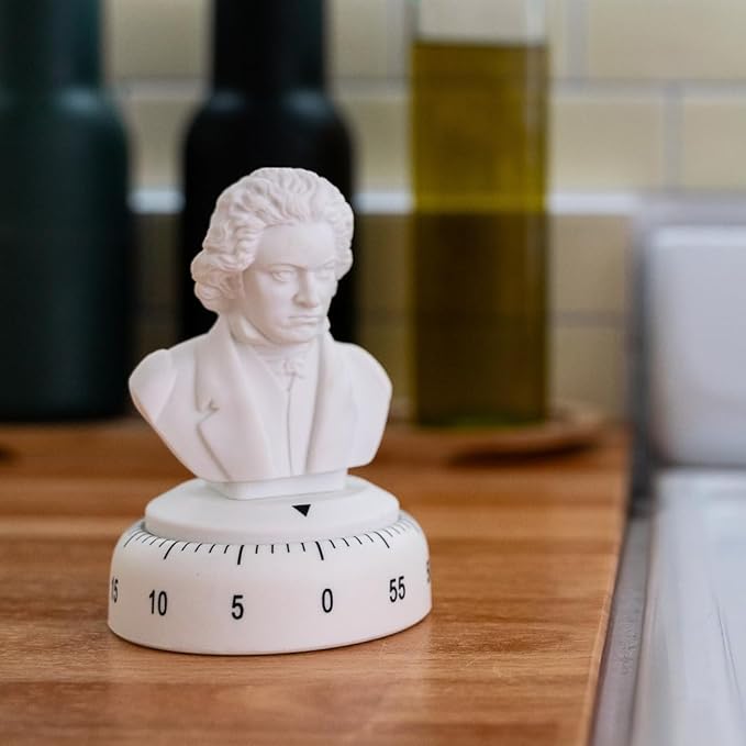 Kikkerland Beethoven Timer – Musical Gadget for Home & Kitchen – 60 Minute Windup Timekeeper for Cooking for Music Lovers