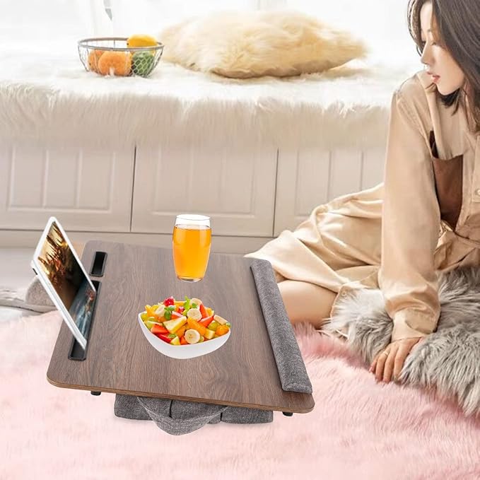 Laptop Desk, 3 in 1 Lap Desk with Cushion 17 inch Laptop,Foldable Adjustable Height Wrist Rest Card Slot for iPad Mobile Phone Lap Desk for Bed Couch,Bed Tray for Working