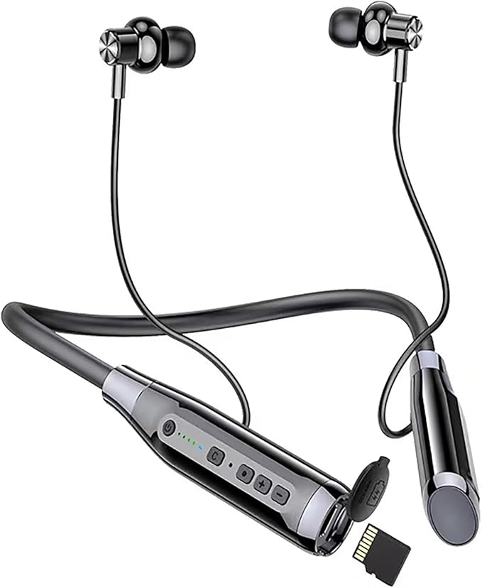Neckband Bluetooth Headphones 100H Playtime IPX6 Waterproof Earbuds Magnetic in-Ear Wireless Earbuds Deep Bass Headset Wireless Stereo Neckband with Microphone for Sports/Workout/Office
