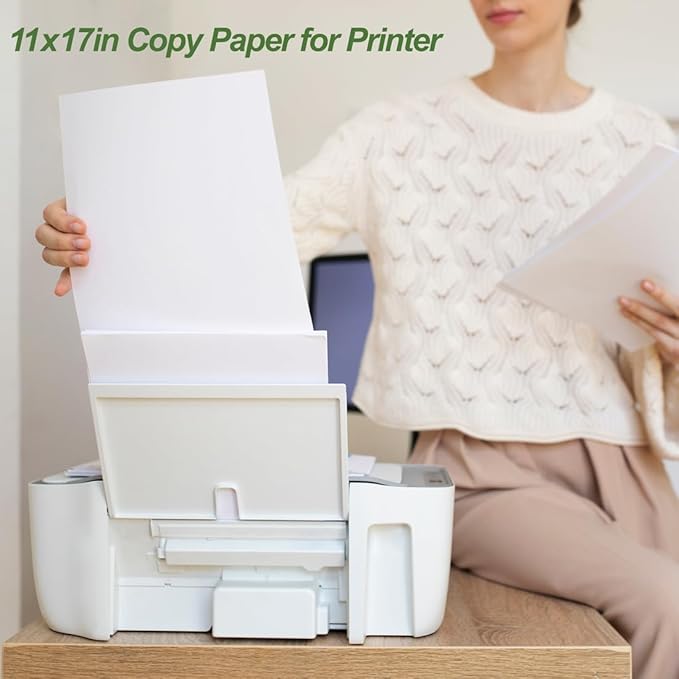11" x 17" Printer Paper - 45Sheets/90Pages Blank Papers, DIY Template Printing in Office/Home/School, Ledger 100gsm Recycled Paper