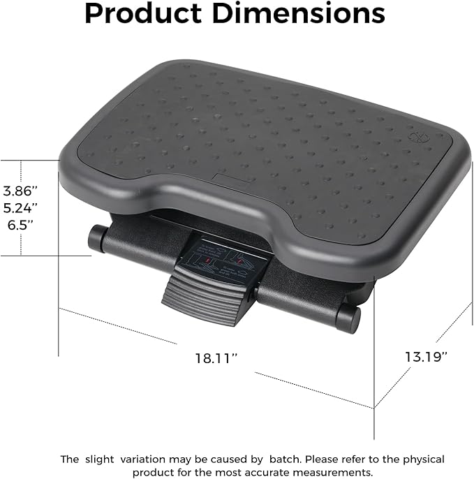 DXRacer Ergonomic Adjustable Desk Foot Rest, Foot Stools Footrest for Under Office Desk (Classic)