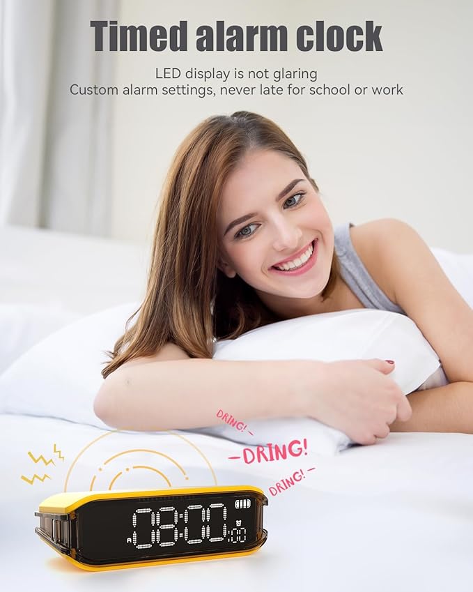 Pomodoro Timer Clock, Desk Timer for Productivity, Rotating to Switch Functions, Real-Time, Countdown, Count-up for Classroom Study, Work, Fitness