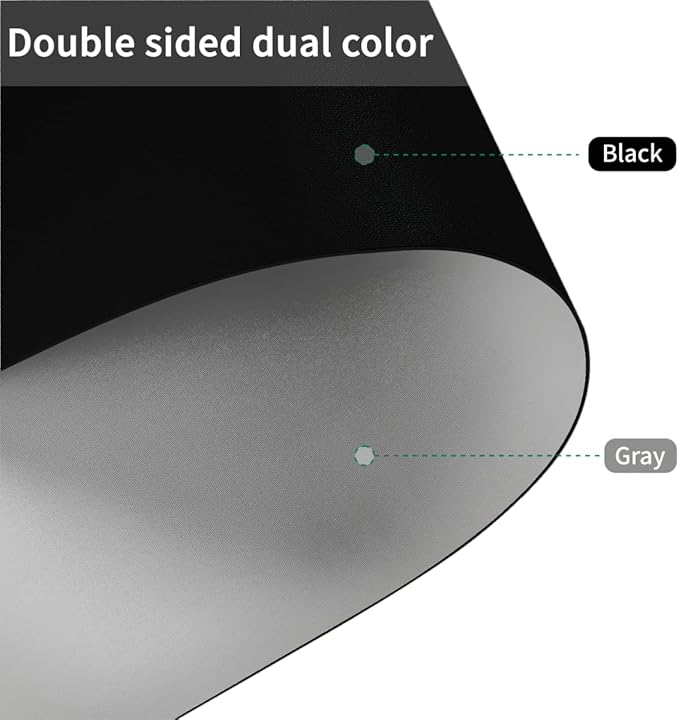 Dresser Cover - Can Be Used On Both Sides Waterproof and Easy to Clean Good Flatness Used for Dresser Table(Black+Gray 10x44)