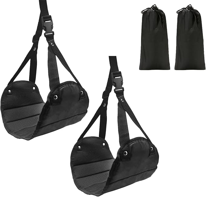 2 Pack Air Travel Foot Hammock, Footrest Hammock with Soft Sponge,Portable Air Travel Necessities, Foot Rest for Traveling,Camping,Hiking