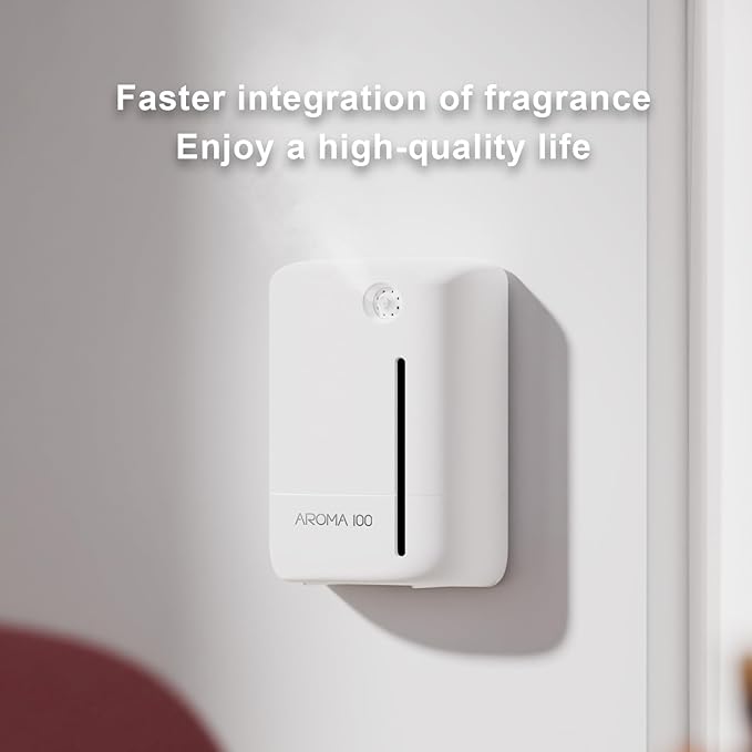 Waterless Essential Oil Aromatherapy Diffuser - Hotel Scent Diffuser Machine for Home - Cold Air Diffuser Machine for Large Room - App Control - Studio Scent Diffuser - Office Fragrance - White