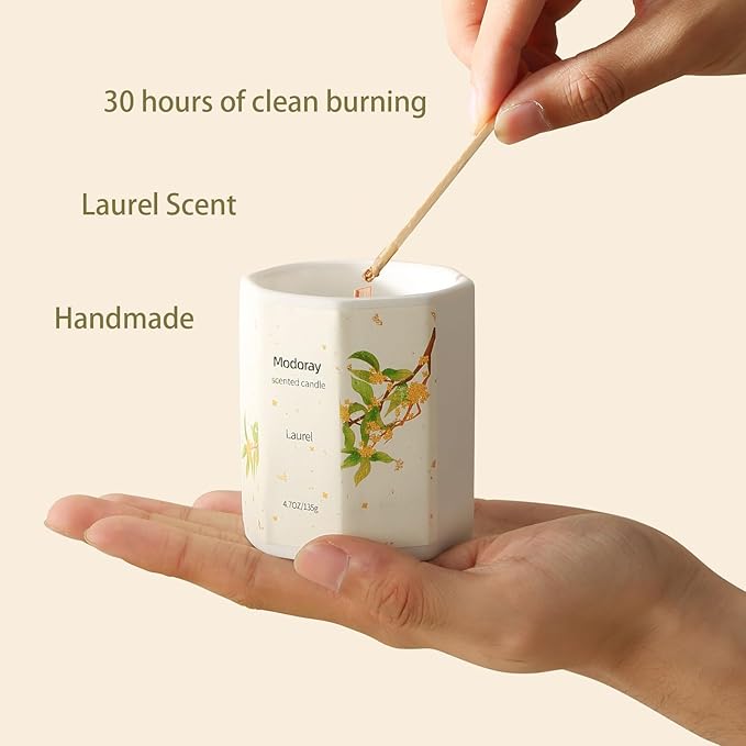 Scented Candles - Long Lasting Natural Soy and Wood Wick Aromatherapy Candles for Home