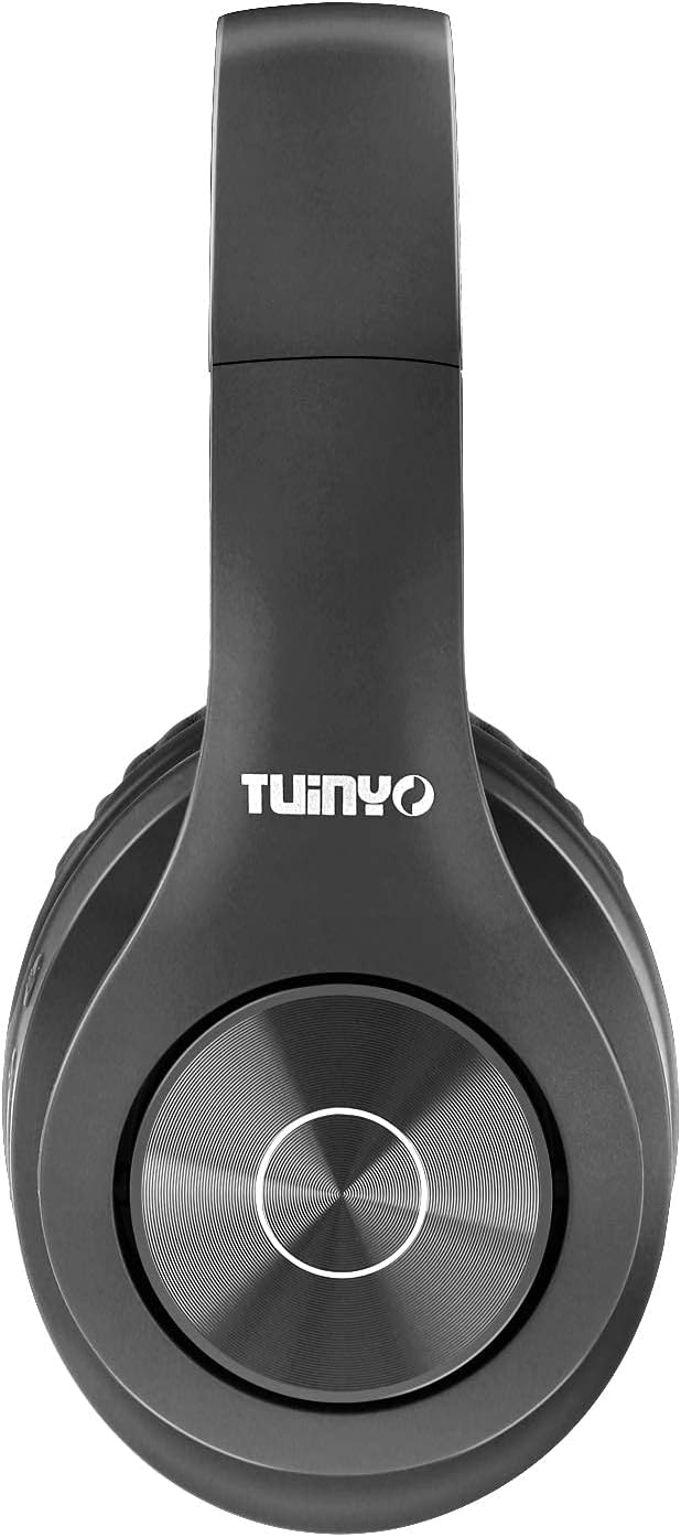 TUINYO Bluetooth Headphones Wireless, Over Ear Stereo Wireles Headset 40H Playtime with deep bass, Soft Memory-Protein Earmuffs, Built-in Mic Wired Mode PC/Cell Phones/TV-Dark Grey …