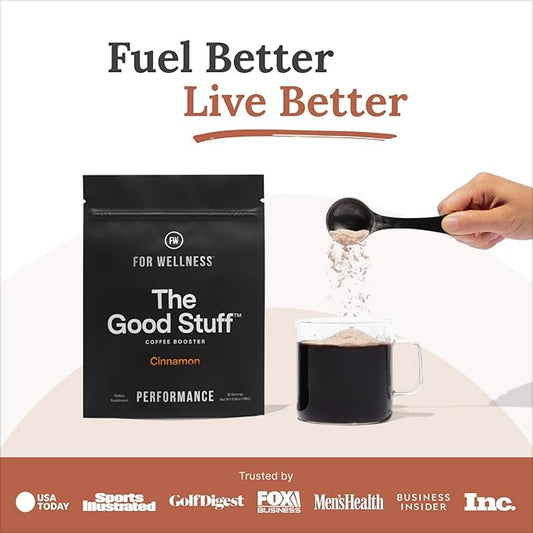 For Wellness The Good Stuff Performance – Coffee Booster | Collagen + MCT Powder Supplement with L-Theanine and Antioxidants for Jitter-Free Energy & Stamina | Non-Dairy, Keto-Friendly, 30 Servings