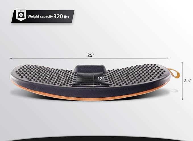 FEZIBO Standing Desk Mat with Anti Fatigue Bar, Wooden Wobble Balance Board with Ergonomic Design Comfort Floor Mat