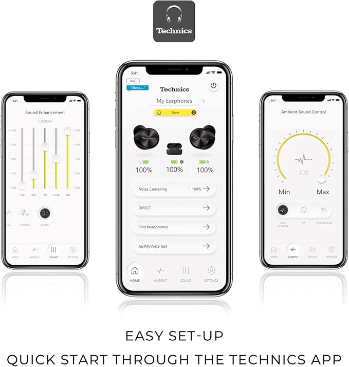 Technics Premium Hi-Fi True Wireless Bluetooth Earbuds with Advanced Noise Cancelling, 3 Device Multipoint Connectivity, Wireless Charging, Hi-Res Audio + Enhanced Calling - EAH-AZ80-S (Silver)
