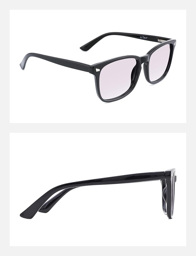 TIJN Blue Light Blocking Glasses for Women Men Clear Frame Square Nerd Eyeglasses Anti Blue Ray Computer Screen Glasses