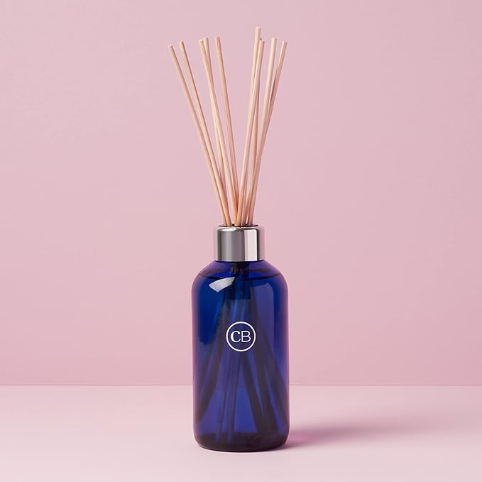 Capri Blue Blue Jean Reed Diffuser Set - Includes Reed Diffuser Sticks, Fragrance Oil, and Glass Bottle - Luxury Scented Room Fresheners - Cobalt Blue (8 fl oz)