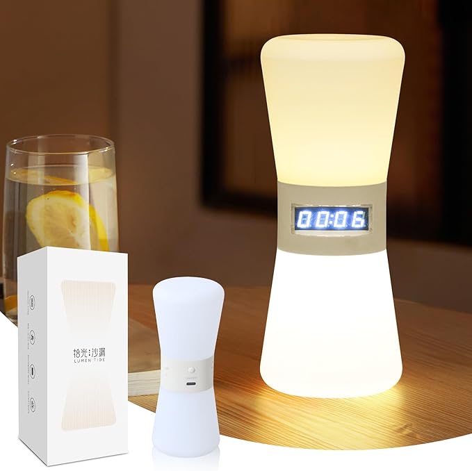 LED Visual Timer Hourglass - Rechargeable Digital Countdown ADHD Timer for Kids & Adults (1-99 Mins Adjustable), Time Flow Simulation with Time Management for Classroom,Kitchen,Room,Home (Warm-White)