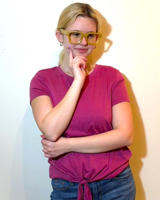 VISOONE Blue Light Blocking Glasses with TR97 Rectangle Frame and Chic Preppy Look for Women Men RIVER