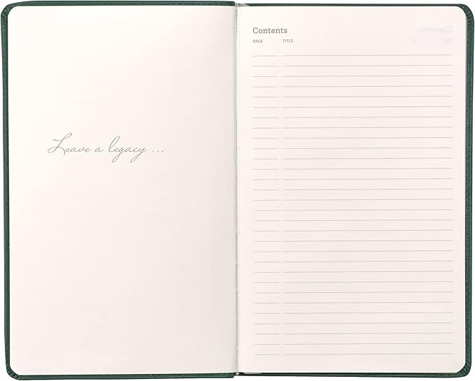 Classic Leather Notebook Writing Journal, Softcover, Narrow Ruled, Table of Contents and Numbered Pages