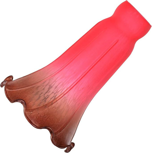 Bieye LS71 Lily Flower Blown Glass Lampshade (Red Brown, Opening I.D. 1.26" x O.D. 1.5")