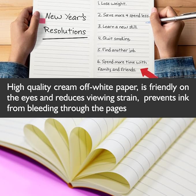 SINOBAND 4 Pack Notebooks for journaling,Colorful Subject Notebooks Set with Geometric Graphics Pattern,PU Leather Notebook writing journals with lined paper for School and Office(Random Colors)