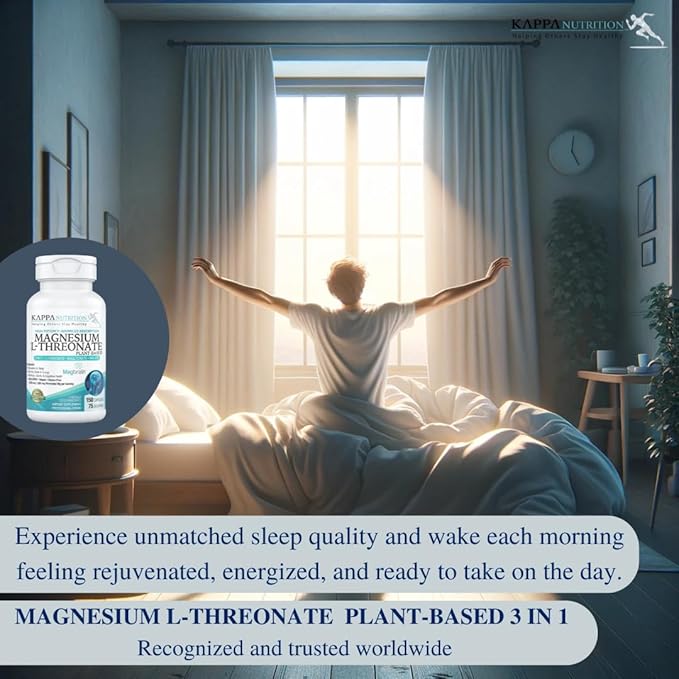 Kappa Nutrition Magbrain™ Magnesium L-Threonate Plant-Based, 420mg Elemental Magnesium (3 Capsules) from 2,253mg, 150 Vegan Capsules, Brain, Sleep & Muscle Support.