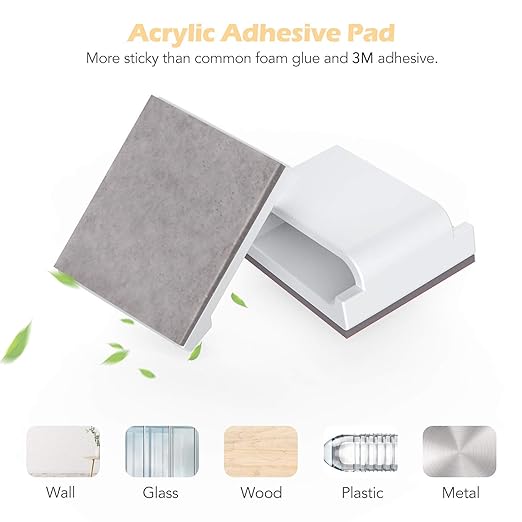 AGPTEK Ethernet Cable Clips, 60 PCS Adhesive Wire Clips, Flat Cord Clips Small Cable Holder Management for Home Wall Flat Ethernet Network Cord Organizer, Decoration Fairy Light Sticky Hooks, White