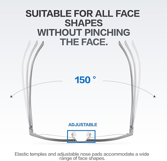 BIRCEN Blue Light Blocking Glasses: Al-Mg Metal Bluelight Computer Clear Glasses for Men Women Anti Eyestrain Office Home