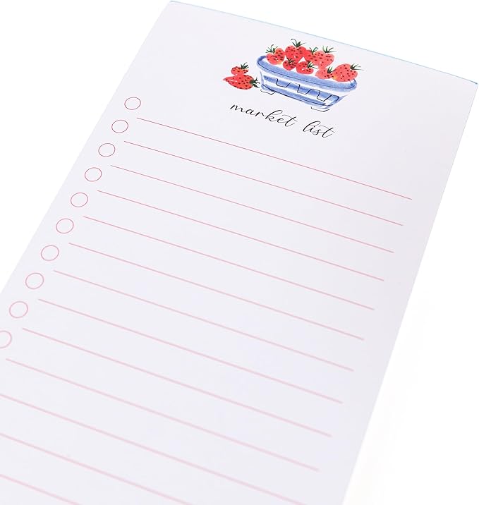 Graphique Berries Magnetic Notepad, 100 Tear-Away Sheets for Grocery, Shopping & To-Do Lists, Writing Pad for Fridge, Kitchen, Office