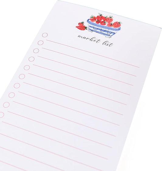 Graphique Berries Magnetic Notepad, 100 Tear-Away Sheets for Grocery, Shopping & To-Do Lists, Writing Pad for Fridge, Kitchen, Office