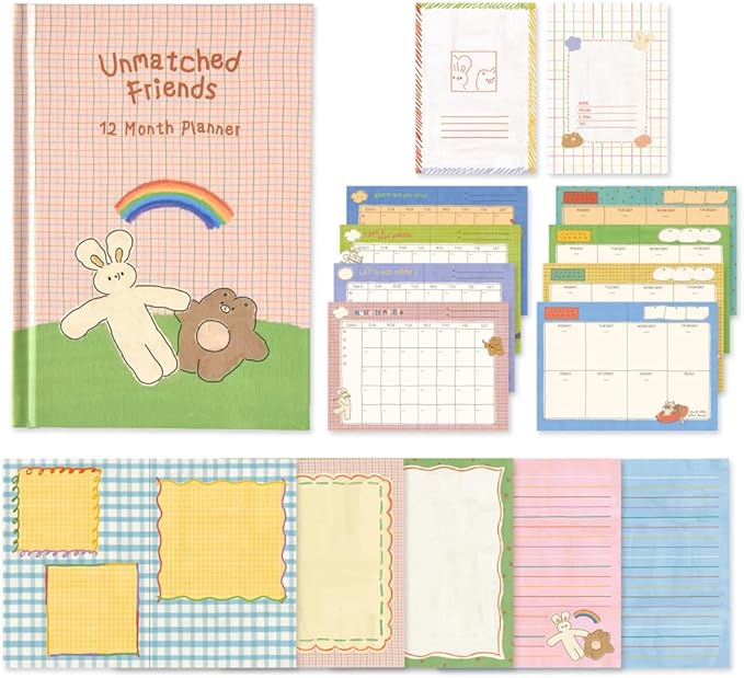 Monolike Hardcover Unmatched Friends Diary, 05. Pink - Academic Planner Weekly & Monthly Planner