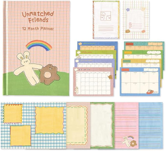 Monolike Hardcover Unmatched Friends Diary, 05. Pink - Academic Planner Weekly & Monthly Planner