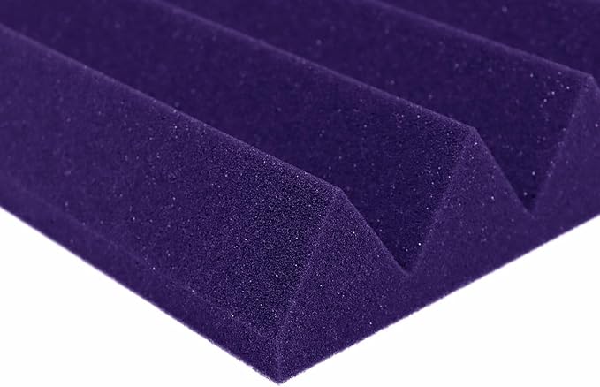 Foam Factory Inc 24 Pack Color Acoustic Foam Panel Studio Soundproofing Wedge Wall Tiles 12” X 12” X 2” (Purple)