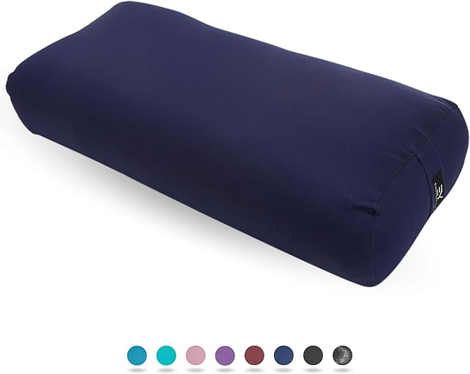 Everyday Yoga Premium Bolster, Meditation Pillow, Super Soft & Lightweight with Carry Handle - Firm Support for Restorative Yoga, Multi-color
