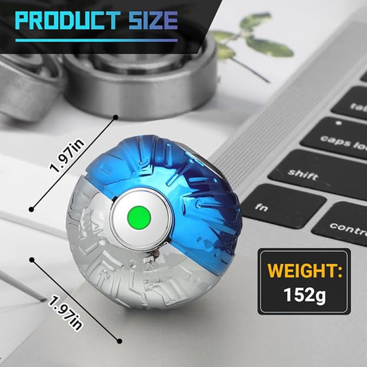 Metal Fidget Spinner Kinetic Desk Toy Glow in The Dark, Light up Heavy Duty Fidget Cube Ball Cartoon Hand Spinner Birthday Gift Bag Filler for Kid Adult, Finger Gyro Decor for Home Office Classroom
