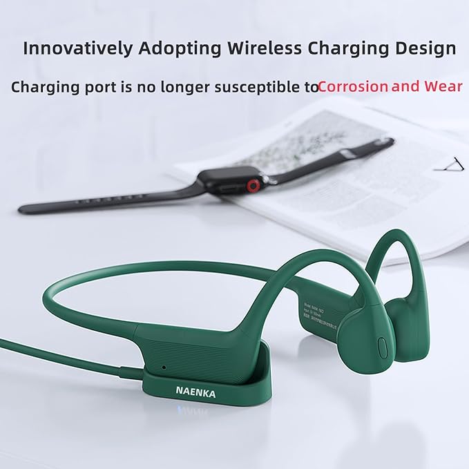 NANK Open-Ear Bone Conduction Headphones, Runner Neo Wireless Bluetooth 5.2 Bone Headphone with Built-in Dual Mic, IP66 Waterproof Headphones 10H Playtime for Running, Walking, Cycling, Workout