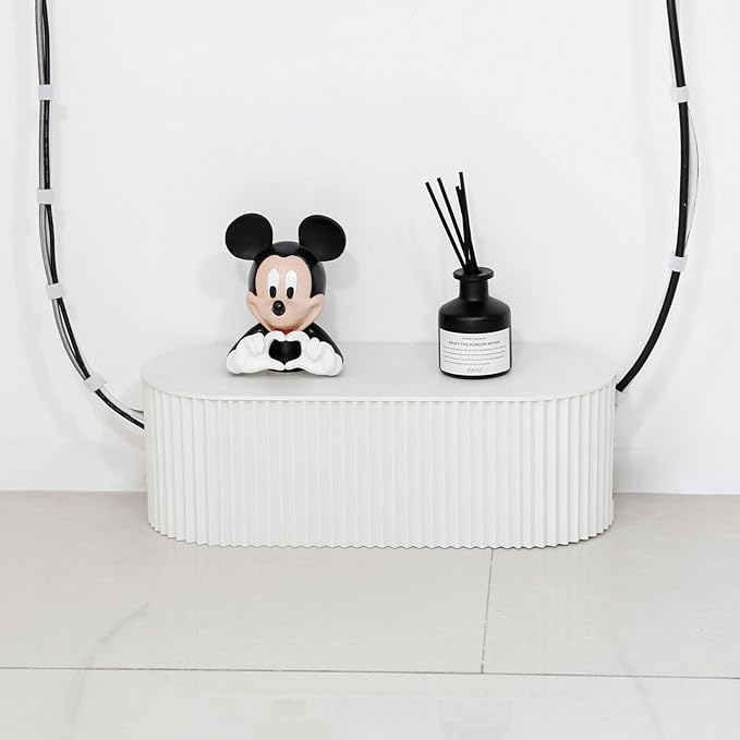 White Cable Box Organizer, Plastic Cord Hider Box with Lid for Desk and Floor, Power Strips Cover for Home, Office, Computer, TV, School, Kitchen, Surge Protector Cover (Small)