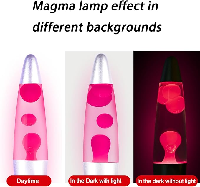 Pink Liquid Motion Lamp for Adults Glitter Magma Lamps for Bedroom and Home Christmas Thanksgiving Day Decor Bulb Included 13 Inch Night Light with Sliver Base for Kids Boys Girls