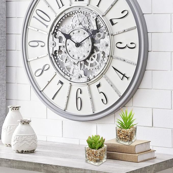 Briful Set of 4 Succulents Plants Artificial in Clear Glass Pots Small Fake Succulents Plants Mini Faux Plants Indoor for Window Sill Office Table Desk Shelf Bathroom Decor