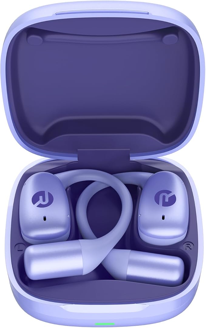 Raycon Essential Open Earbuds – True Wireless Open Ear Bluetooth 6.0 Headphones, Ultra-Lightweight, Comfort Hook Design, IPX4 Water Resistant, 36 Hours of Battery Life (Purple)