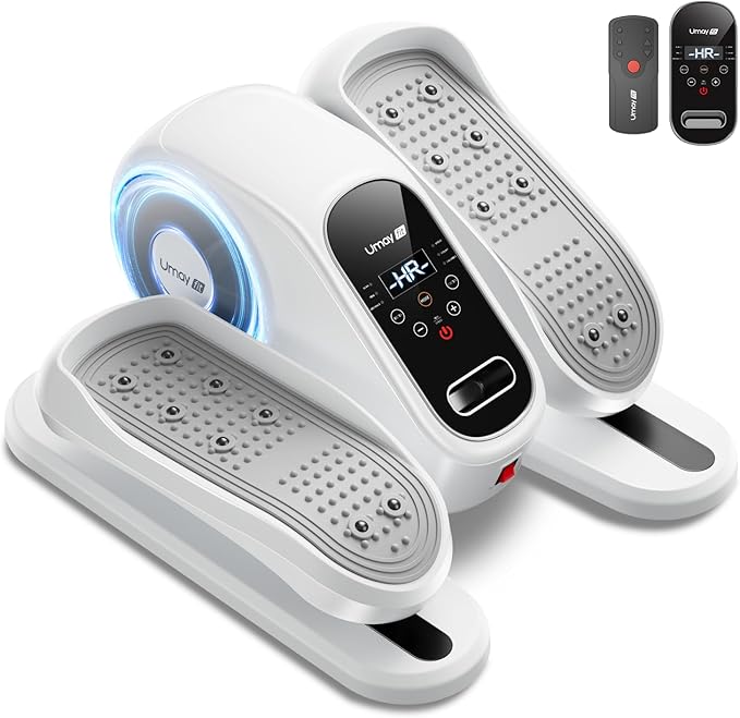 Under Desk Elliptical Machine, Ellipse Leg Exerciser for Seniors, Quiet & Portable Electric Seated Eclipse Exercise Training Machine with Remote, 12 Speeds & Mute Function, Manual & Auto Mode