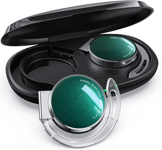 Ear Headphones Wireless Bluetooth 5.3 Open Buds Wireless Earbuds Over Ear Hooks Bluetooth Headphones with Microphone Clip on Bluetooth Earphones On Ear Headphones with Earhooks